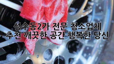 성수동2가 전문 청소업체 추천: 깨끗한 공간, 행복한 당신