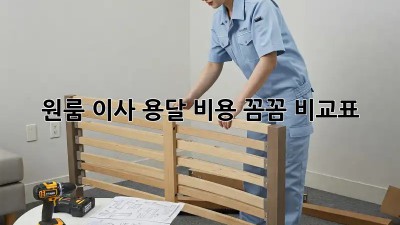 원룸 이사, 용달 비용 꼼꼼 비교표