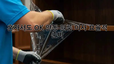 혼자서도 OK! 안동 원룸 이사 효율적 준비